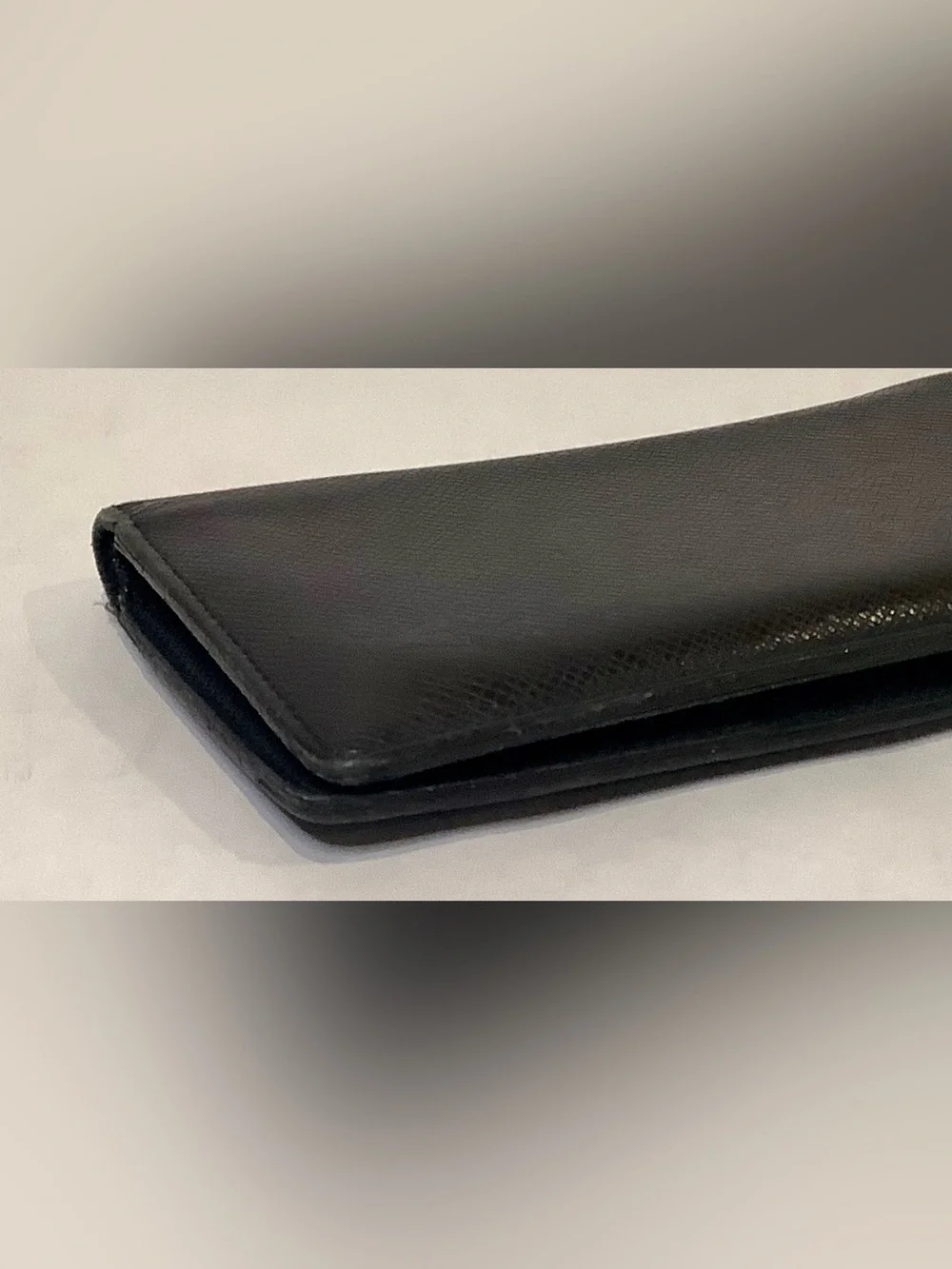 Classic Men's/womens Black Leather Long flap Wallet
